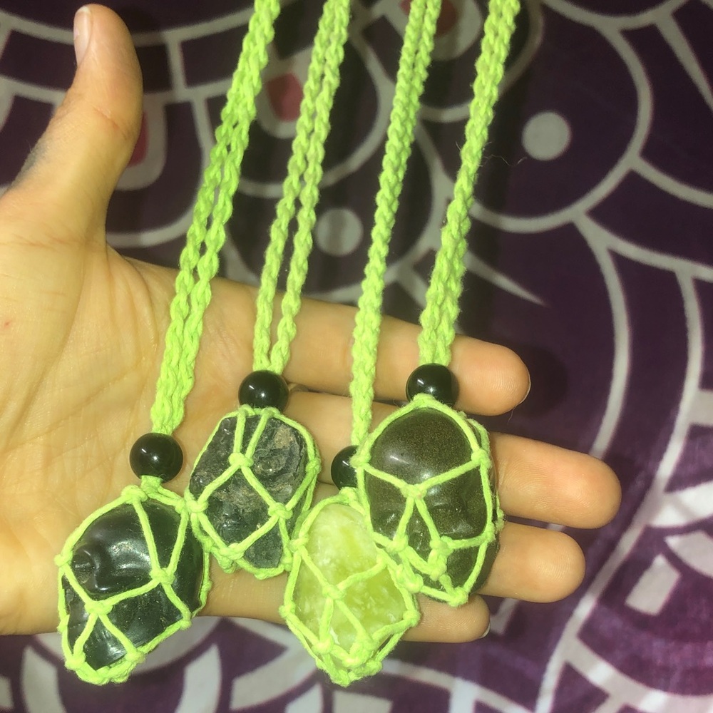 Green Orgone/Stone Necklaces